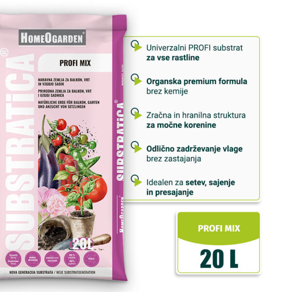 Organska zemlja Substratica Profi Mix 20 l za setev, sajenje in presajanje rastlin