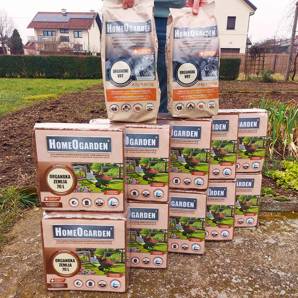 Organska zemlja iz kokosovih vlaken 70l in Organsko gnojilo za vrt 4 kg - Paket: Adijo, zbita vrtna tla - XL